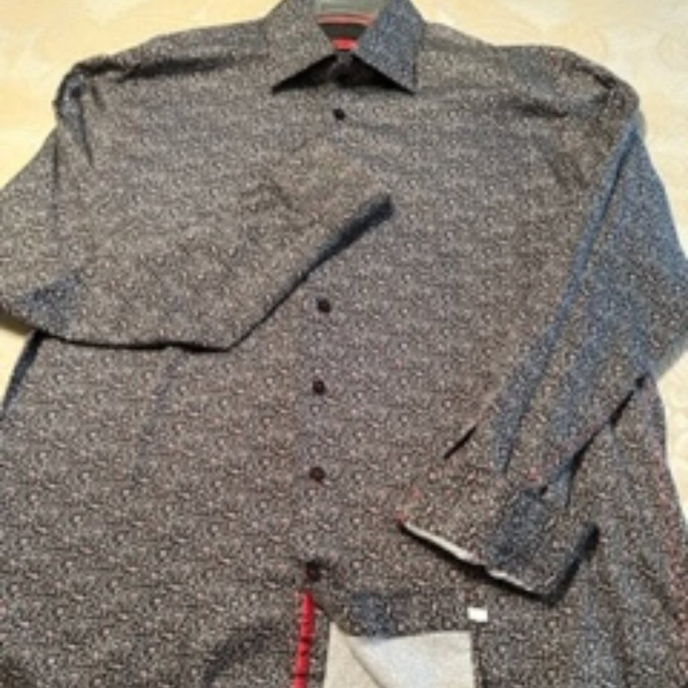 Men's XXL GeorgRoth black multi-color button down shirt